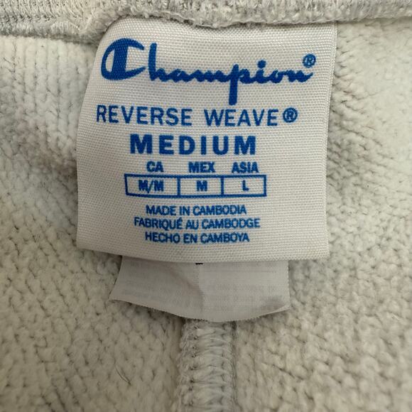 Champion Joggers Unisex M Grey Purple Green Reverse Weave Vintage Athleisure - Picture 11 of 16